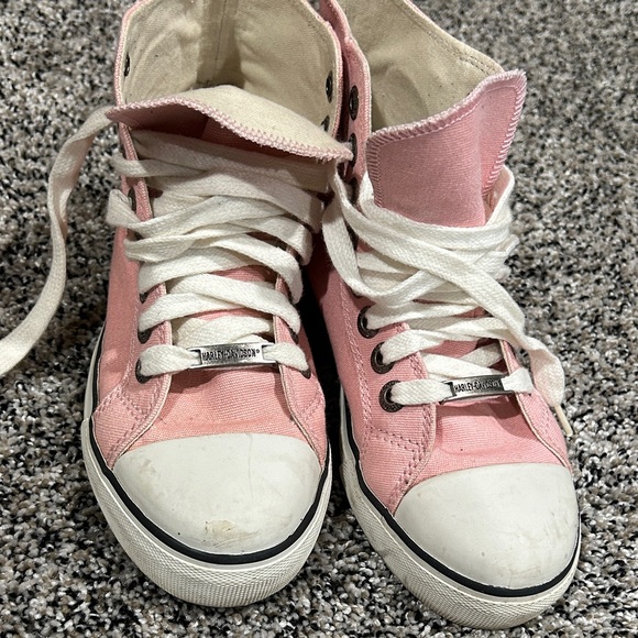 Harley-Davidson Shoes - Harley-Davidson Pink Canvas High-Top Sneakers